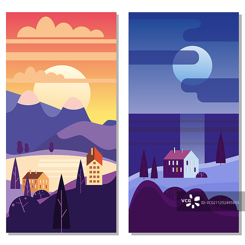 乡村郊区传统建筑风景图片素材