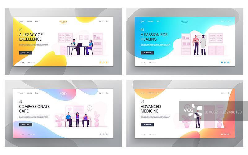 医疗保健和医生预约网站图片素材