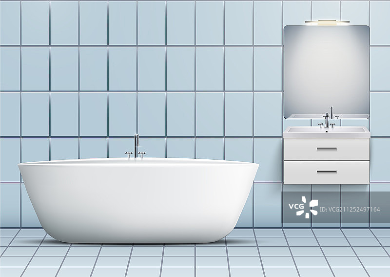 带镜子的浴室洗脸盆柜图片素材