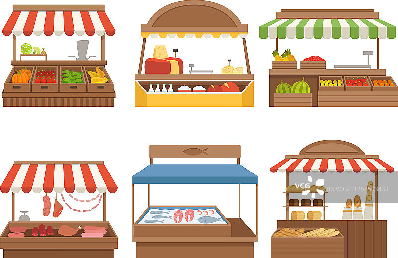 当地市场街头小吃摊位图片素材