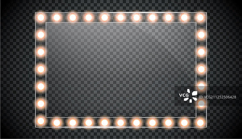 带金色灯的化妆镜图片素材