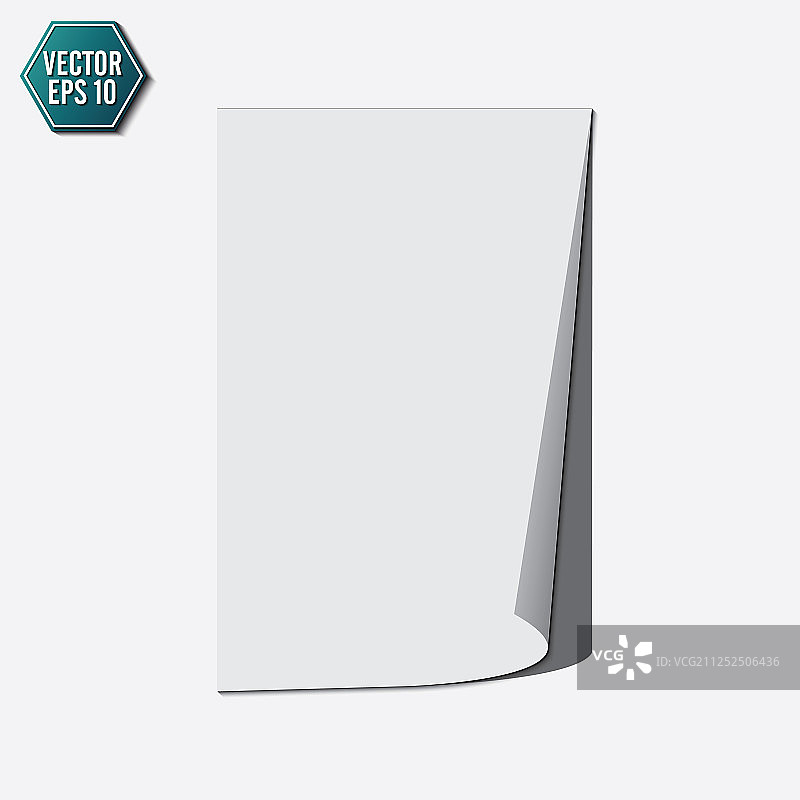 空白纸张上的卷页阴影图片素材