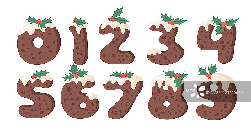 卡通圣诞布丁手绘字体图片素材