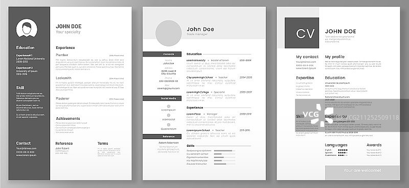 简历模板简历专业职位或设计职位图片素材