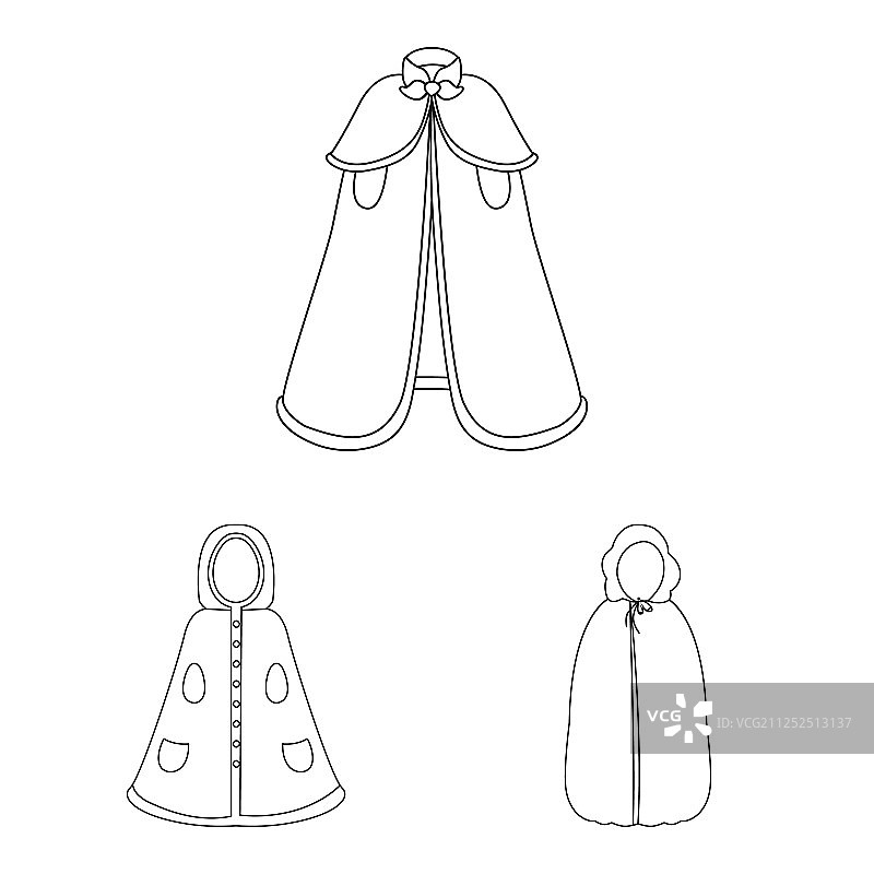 设计长袍与服装图标集图片素材