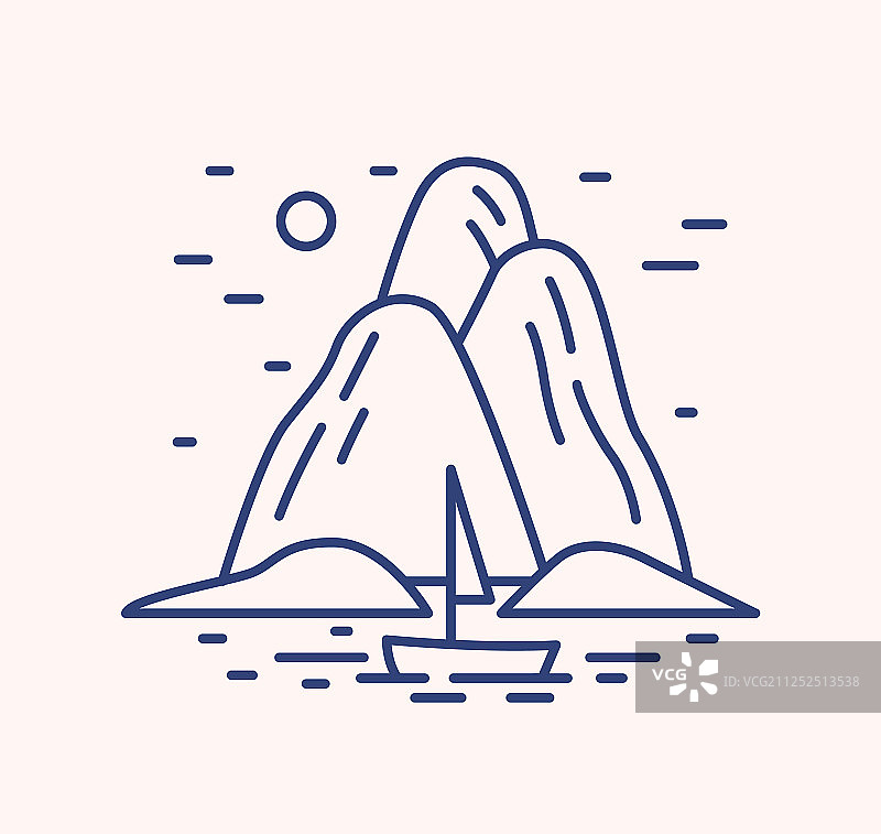 海上游艇景观轮廓图片素材