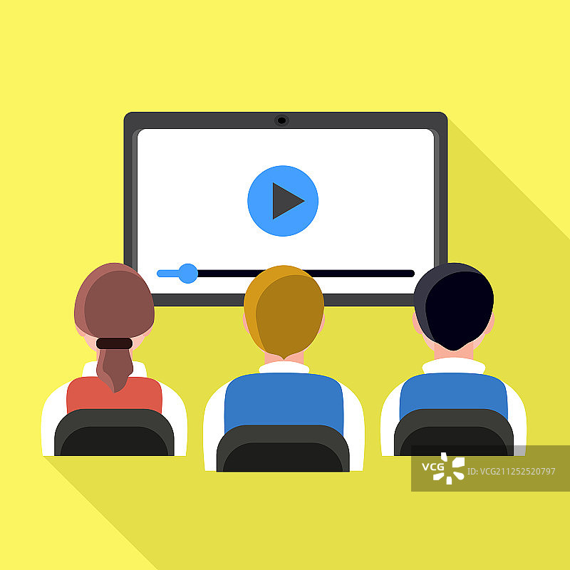 网络研讨会会议图标扁平风格图片素材