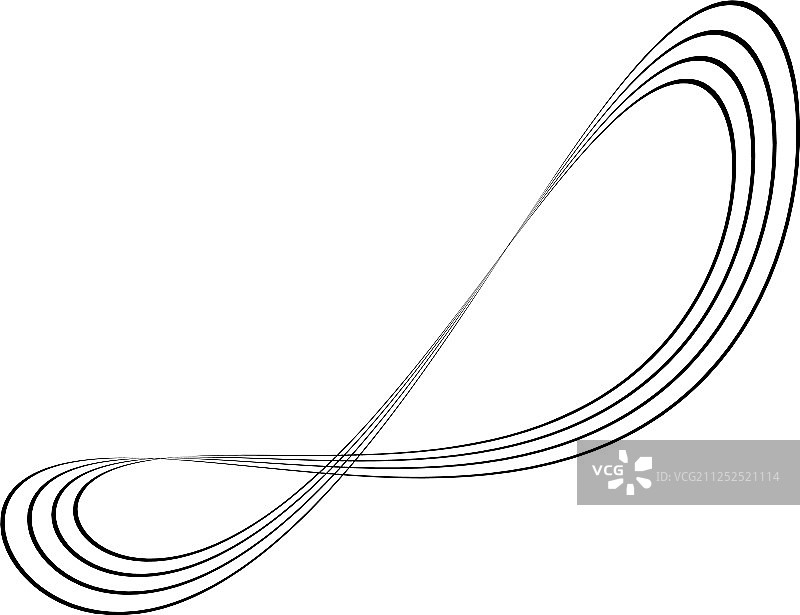无限符号多条细黑线图片素材