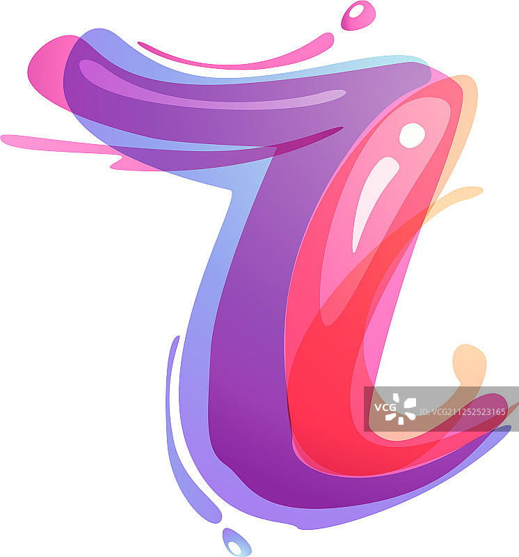 水彩飞溅R字母logo图片素材