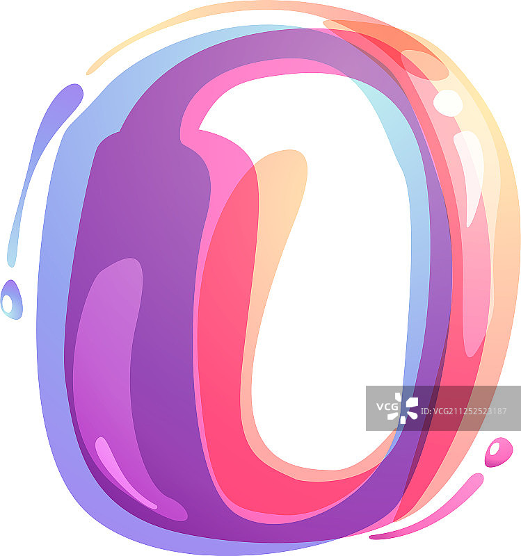 水彩飞溅字母O标志图片素材