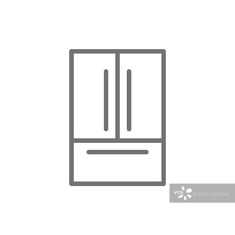 法式双门冰箱线条图标图片素材