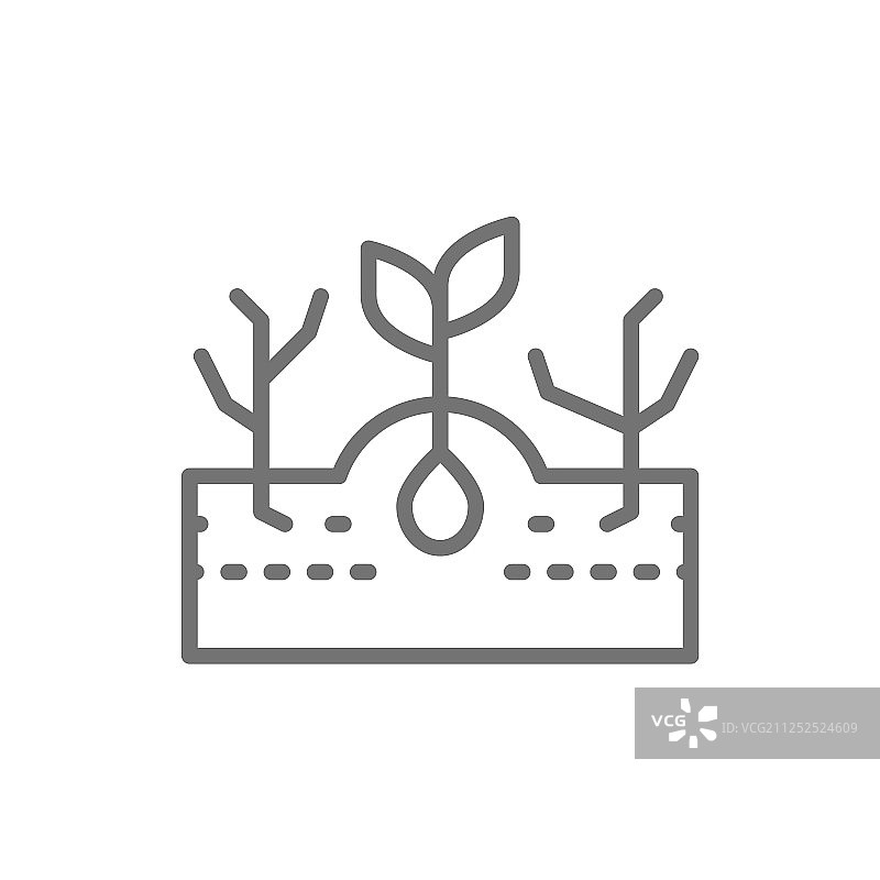 杂草控制植物线稿图标图片素材