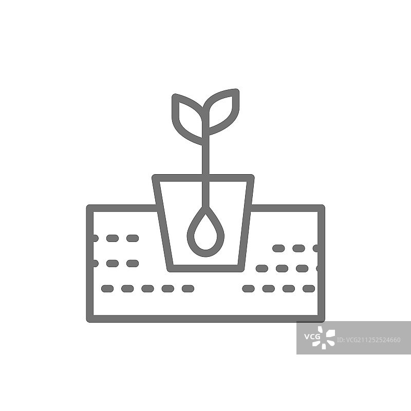 种子种植农业线性图标图片素材