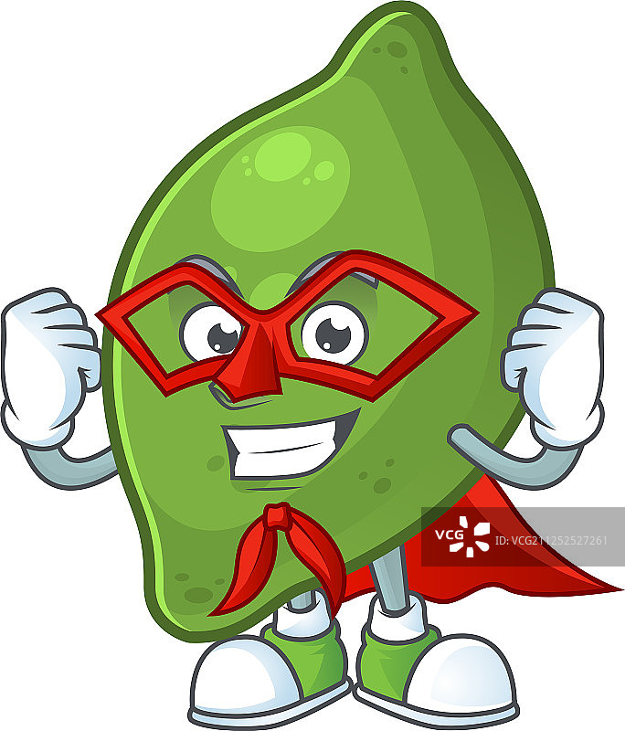 卡通吉祥物：可爱的超级英雄青柠图片素材