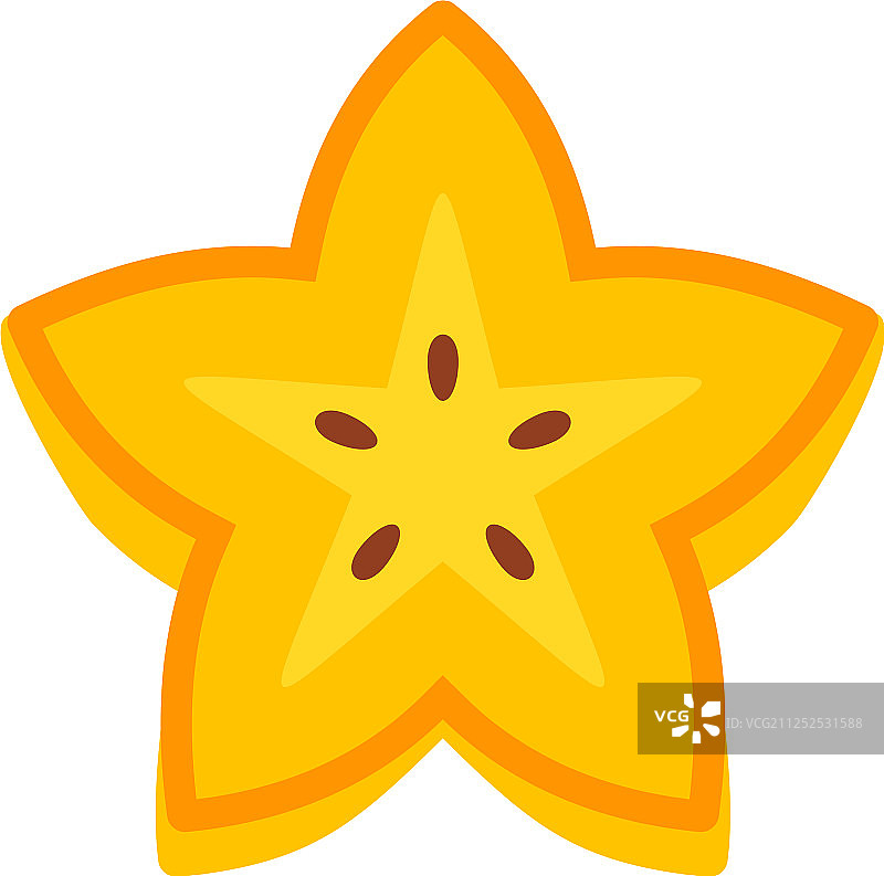 杨桃图标扁平样式图片素材