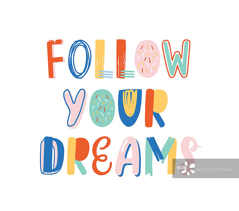 手绘字体：追逐梦想图片素材