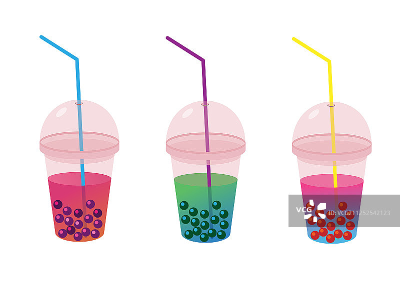 扁平风格的珍珠奶茶图片素材