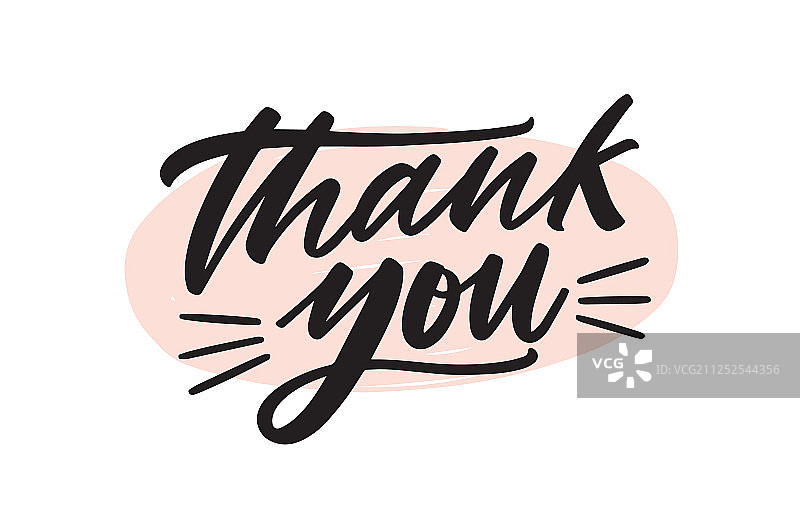感谢手写黑色墨水字图片素材