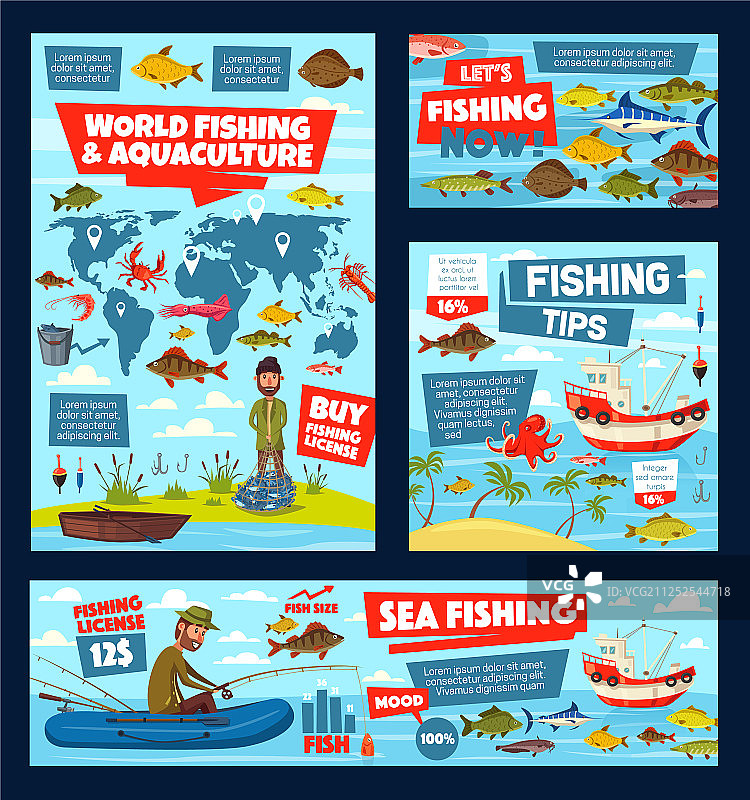 海洋和湖泊钓鱼运动图片素材