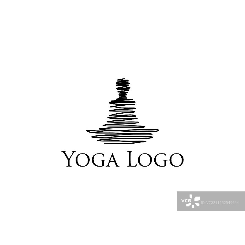 手写字体瑜伽速写logo图片素材