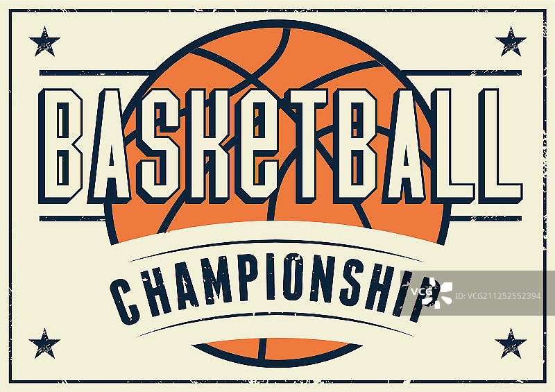 复古篮球锦标赛banner图片素材