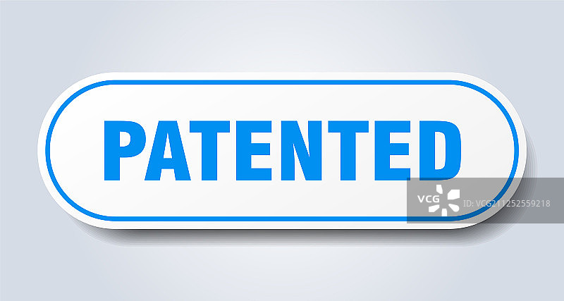 蓝色圆形专利标志贴纸图片素材