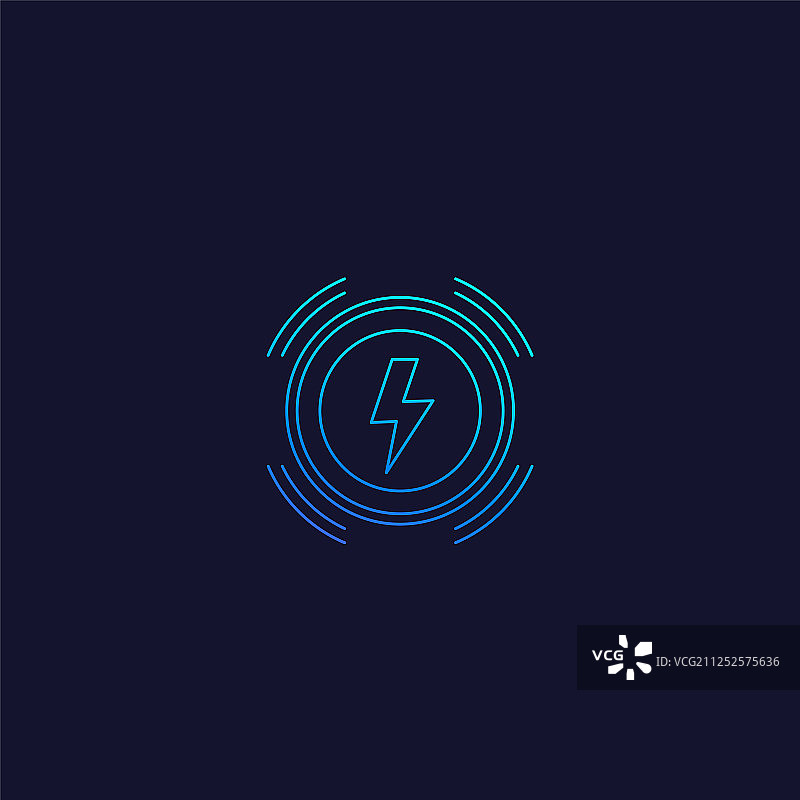 无线充电器充电站线性图标图片素材