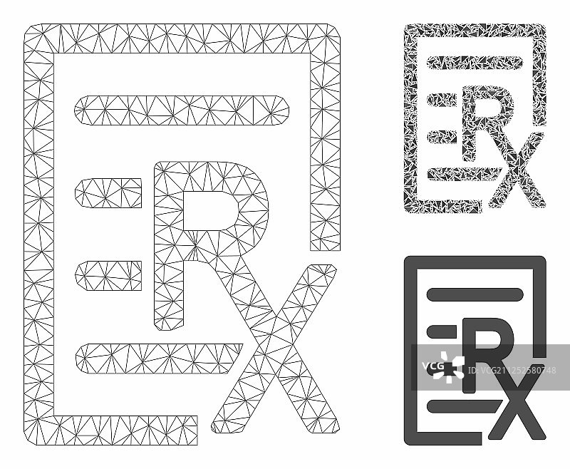 收据网格线框模型和三角形图片素材