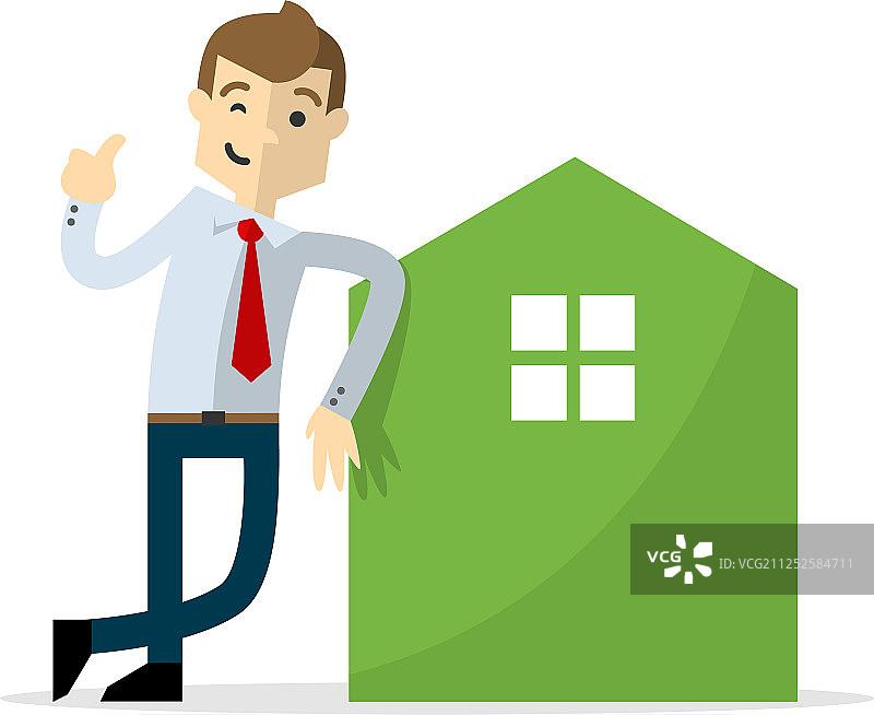 商人与房屋图标和点赞图片素材