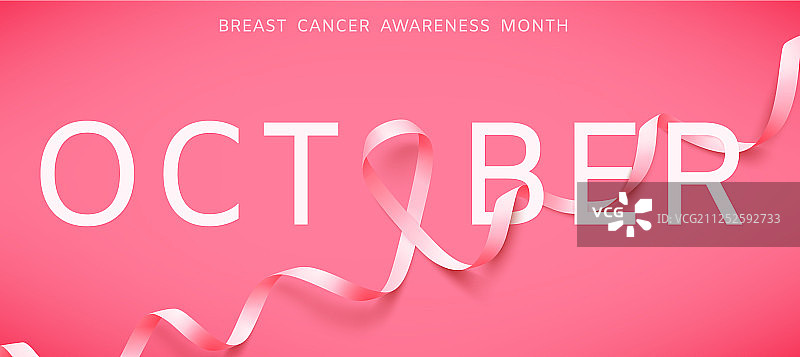 逼真的粉红丝带标志海报图片素材