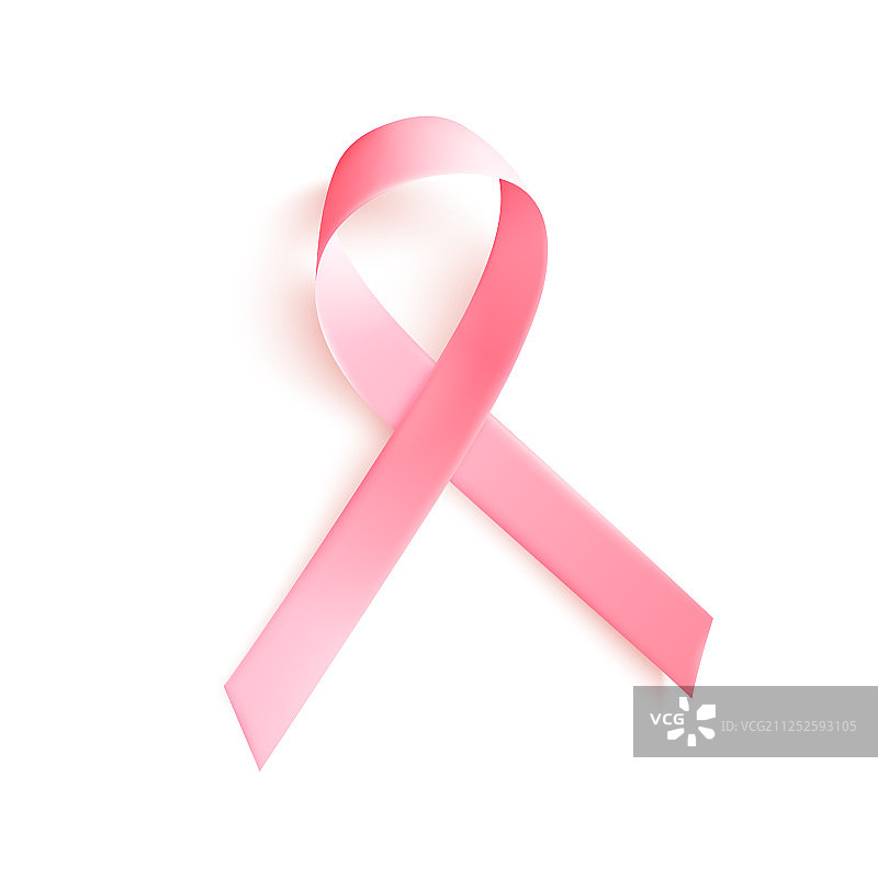 世界乳腺癌防治的逼真粉红丝带标志图片素材