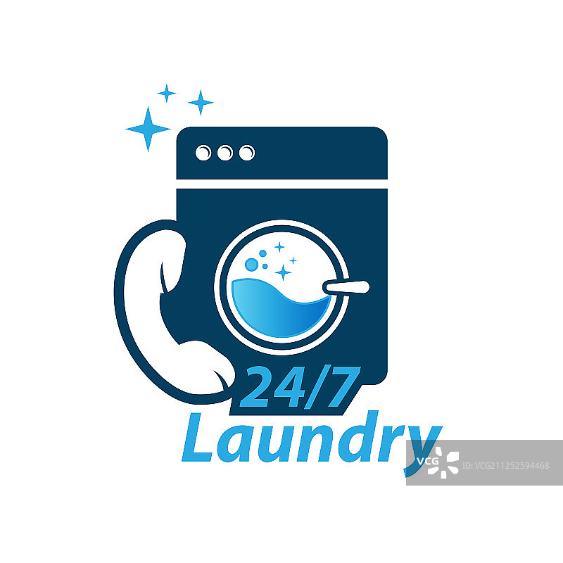 洗衣房logo简约设计图片素材