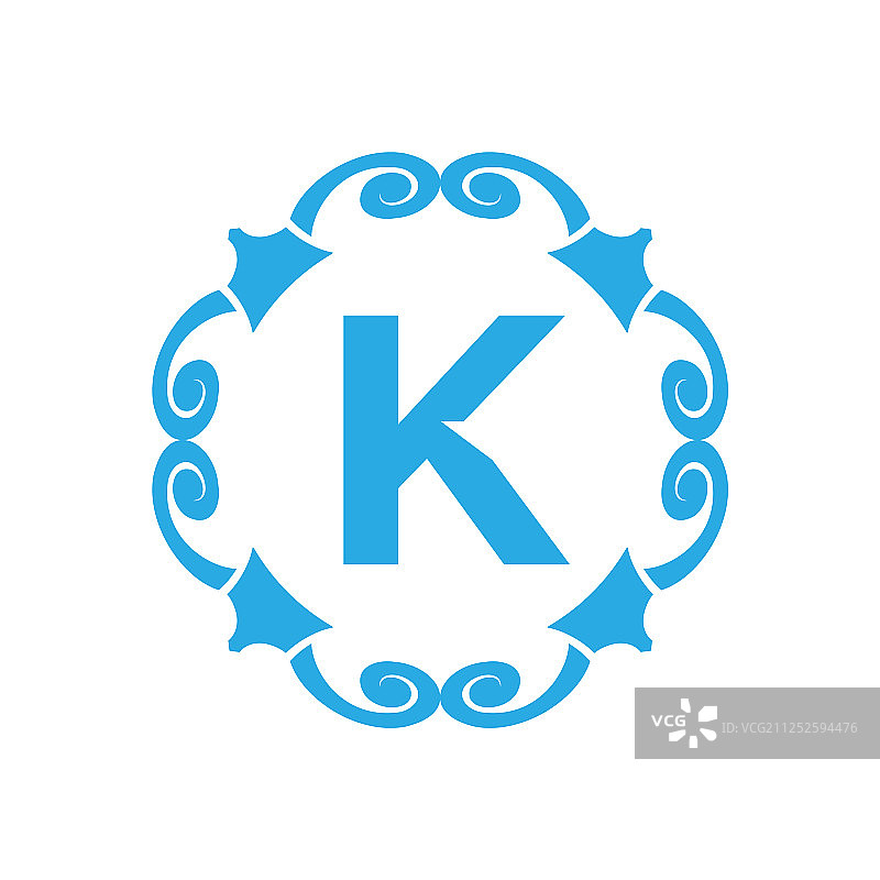 复古风格K字母标志图标图片素材