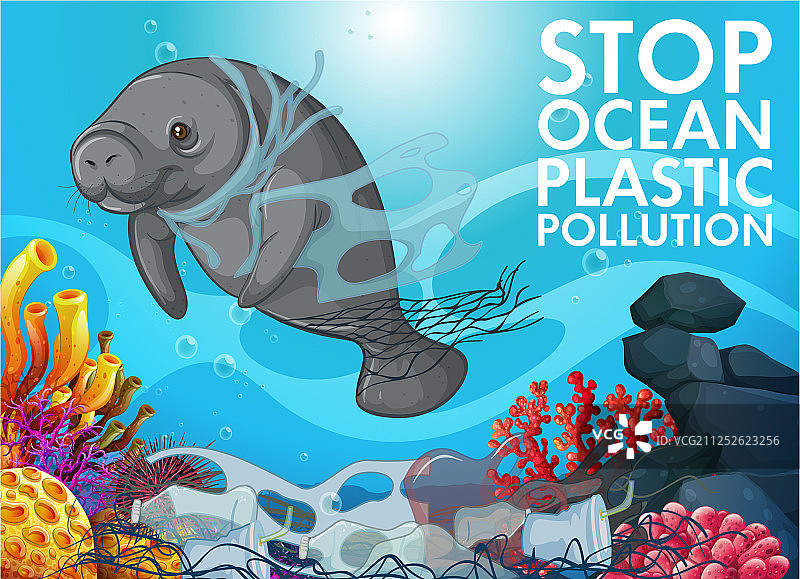 海洋中海牛的污染控制场景图片素材