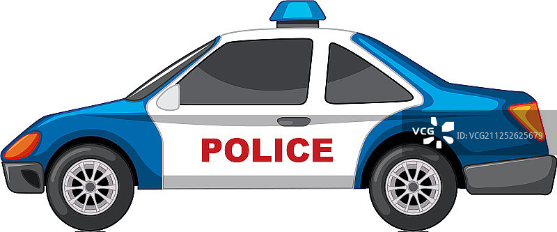 白色背景上的警车图片素材