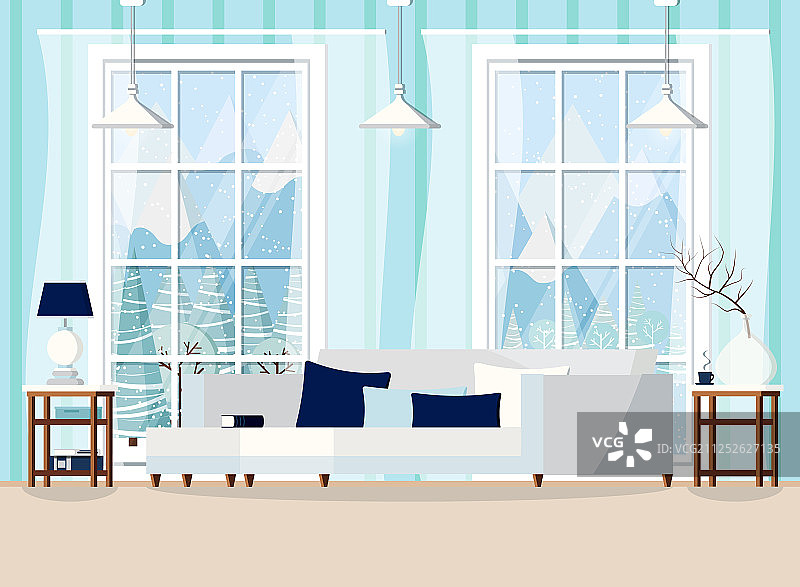 舒适的客厅家居内景图片素材