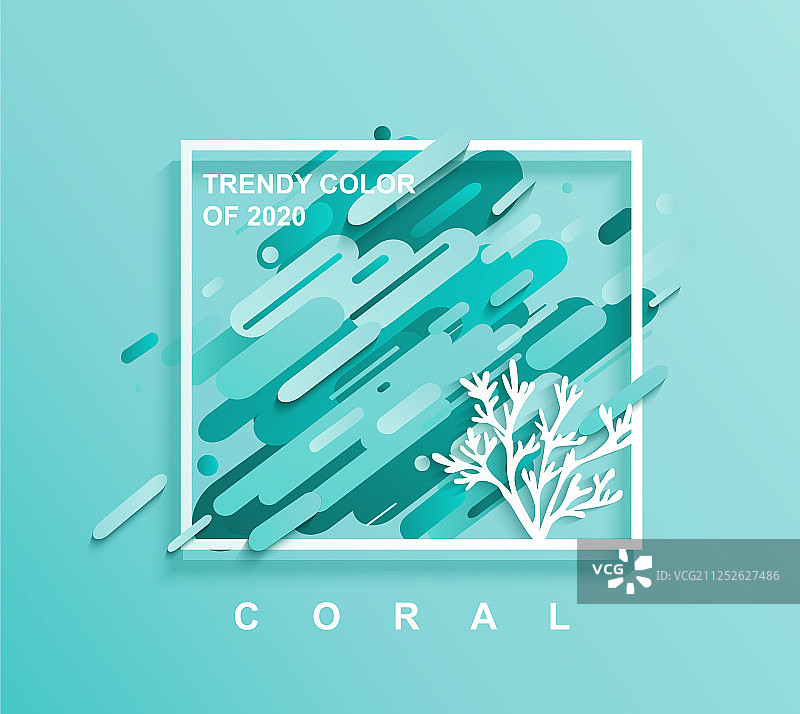 带珊瑚色的时尚文字方框图片素材