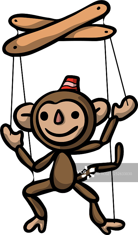 戴着帽子的微笑棕色猴子玩偶图片素材