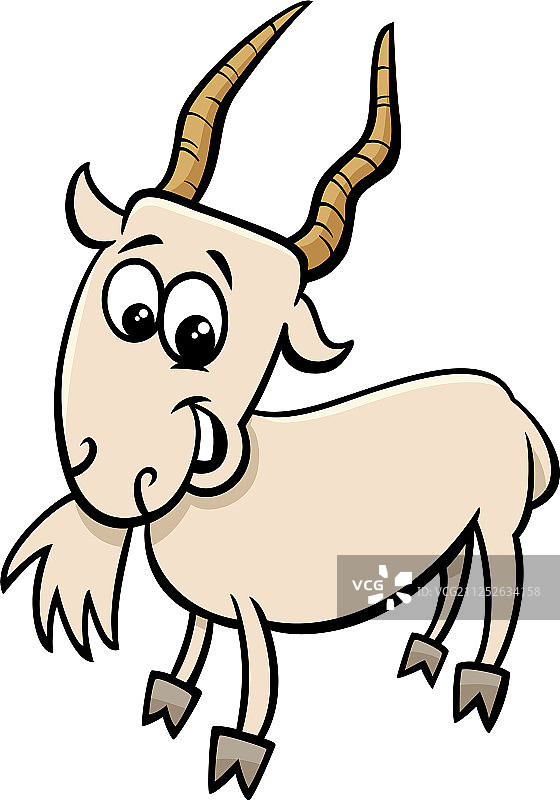 快乐的山羊农场动物卡通角色图片素材