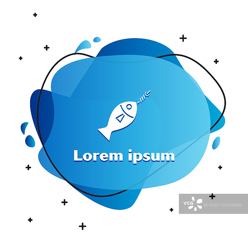 白色背景上的鱼钩图标图片素材