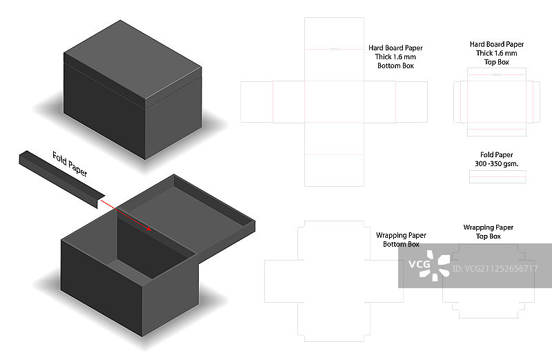 盒包装模切模板设计三维模型图片素材