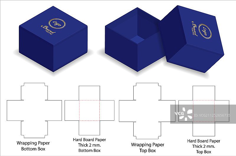 盒包装模切模板设计三维模型图片素材