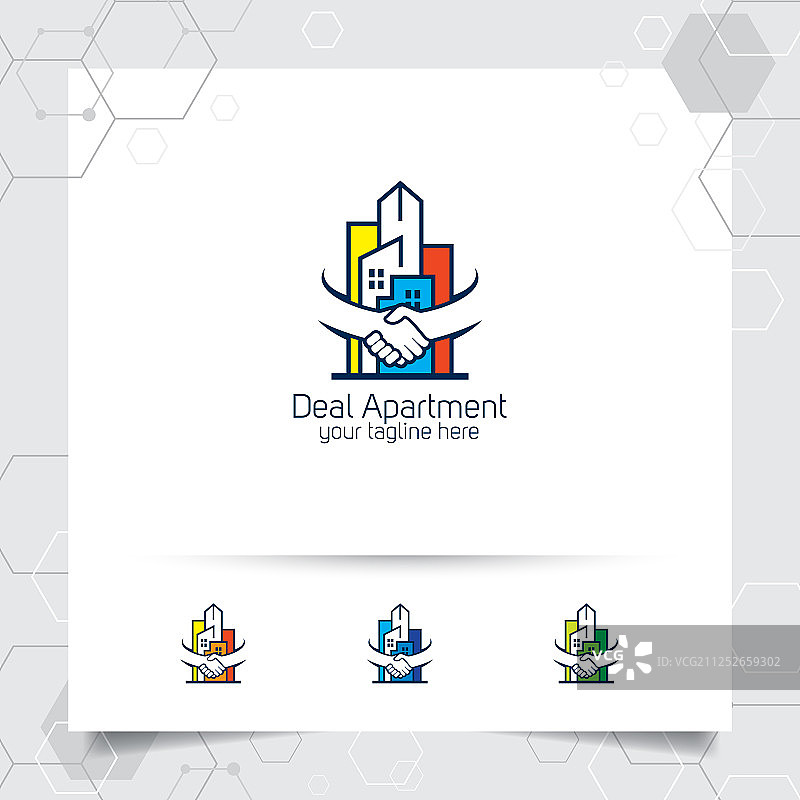 具有交易概念的房地产logo设计图片素材