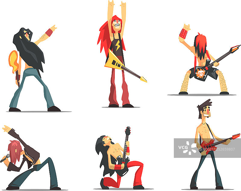 摇滚音乐家唱歌弹吉他合集图片素材