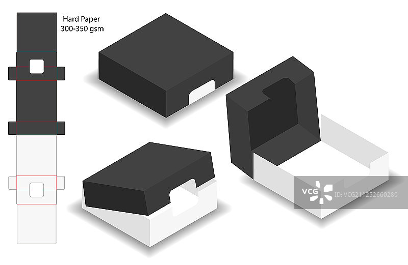 盒包装模切模板设计三维模型图片素材