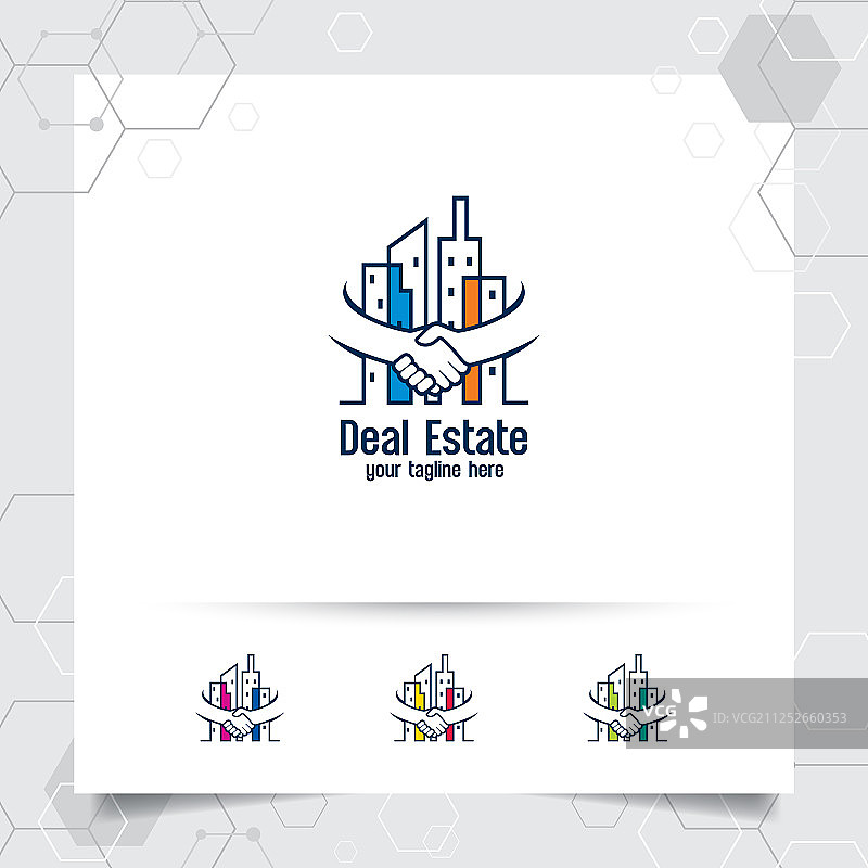 具有交易概念的房地产logo设计图片素材