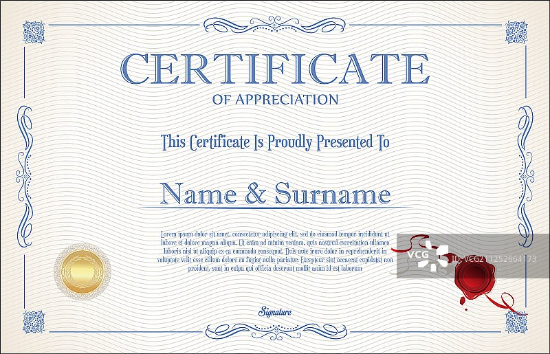 复古复古证书或文凭模板图片素材