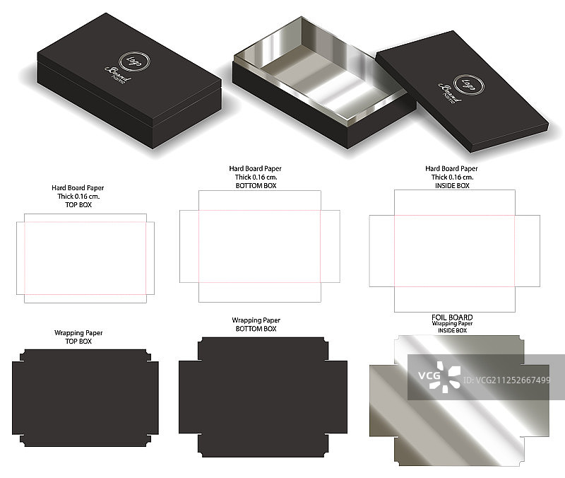 盒包装模切模板设计三维模型图片素材