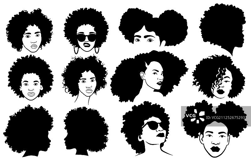 女性爆炸头发型合集图片素材