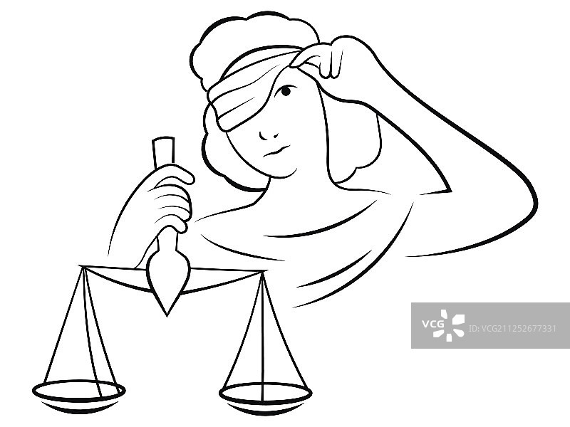 黑白正义女神形象图片素材